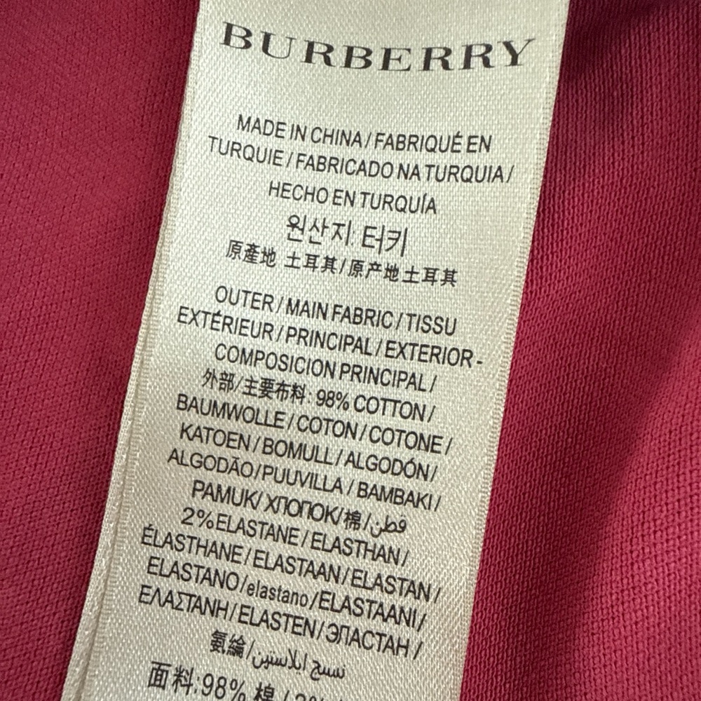 Burberry Red and Pink Check Short Sleeve Polo - Picture 3 of 3